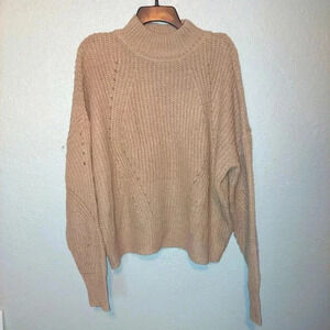 HYFVE That Look Pointelle Knit Tan Sweater Size Medium